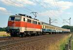 111 114 mit SE 4466 (Verden [Aller]–Bremen-Vegesack) am 22.07.1996 in Langwedel