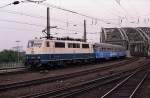 111 191-3 mit Baue Silberlingen Kln Hbf 19-08-1992.