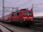 BR 111 219-2 mit RE aus Augsburg bei Einfahrt  am 07.08.2008 in den Mnchner Hbf.