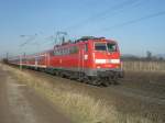 111 050-1 zwischen Denzlingen und Gundelfingen am 11.02.2008