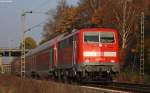 111 016 mit dem RE10420 nach Aachen am Esig Bahnhof Geilenkirchen 30.10.09