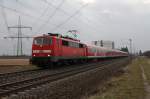 111 198 mit RE von Mannheim Hbf nach Frankfurt(Main)Hbf.Am 20.02.10 in Lampertheim.