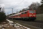 111 092 mit N-Wagen im Einsatz am 28.02.2010 zwischen Hannover und Wolfsburg