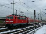 Ausfahrt fr die 111 112 mit dem RE4 Dortmund - Aachen vom Gleis 20  des Dortmunder Hbf`s.(08.03.2010)