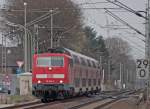 111 146-7 mit dem RE10422 nach Aachen an Km 29.0 25.3.10