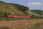 111 187-1 + 111 220-0 mit einem RE in Karlstadt am Main am 17.08.2011