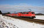 DB 111 222-6 schiebt RE 4254 Mnchen - Nrnberg, KBS 880 Passau - Nrnberg, fotografiert bei Krappenhofen am 19.12.2011