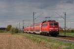 111 122 mit dem RE 7 in Neuss-Allerheiligen am 19.04.2012