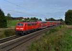 111 181 mit einem RE nach Salzburg am 13.10.2012 unterwegs am B Vogl.