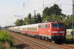 111 048-5 zog am 22.7.12 den IC 2417 von Flensburg nach Kln Hbf.Hier bei der Durchfahrt durch Dsseldorf-Angermund.