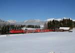 111 211 mit einer RB nach Mittenwald am 16.03.2013 bei Schmalenseehhe.