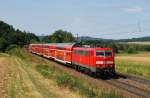 111 209 mit RE 4259 vor Parsberg (23.08.2012)