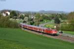 111 165 mit dem RE 19474 (Aalen-Stuttgart) bei Mgglingen.