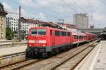 111 176 mit RB 59519 am 15.07.2013 in Mnchen Hbf.