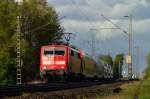 111 129 mit einem RE4 Zug nach Aachen in Herrath.