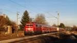 111 019 mit M 79032 (Meridian-Ersatzverkehr) in Stephanskirchen (16.12.2013)