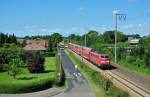 111 133-5 fuhr am 11.06.2014 mit einem RE von Emden nach Münster, hier in Leer.