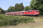 111 010 mit RE4 Verstärker von Düsseldorf nach Aachen in Geilenkirchen am 03.07.2014 