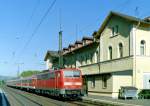 111 179 mit RB 34787 (Schlüchtern–Bamberg) am 19.04.2007 in Schlüchtern