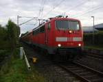 111 155 DB  kommt die Kohlscheider-Rampe hoch aus Richtung Neuss,Herzogenrath mit dem RE4 aus Dortmund-Hbf nach Aachen-Hbf und fährt durch Kohlscheid in Richtung