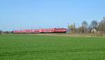 111 160 mit RE60 (RE 26289) Rheine - Braunschweig Hbf am 15.04.2015 bei Melle