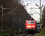 Ein Nachschuss von der 111 129 DB schiebt den RE4 aus Aachen-Hbf nach Dortmund-Hbf kommt aus Richtung Aachen-West,Laurensberg,Richterich, und fährt durch Kohlscheid in Richtung