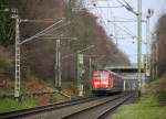 111 147-5 DB kommt die Kohlscheider-Rampe hoch aus Richtung Neuss,Herzogenrath mit dem RE4 aus Dortmund-Hbf nach Aachen-Hbf und fährt durch Kohlscheid in Richtung