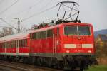 Nachschuss auf die mittlerweile etwas verblichene 111 060-0  Gundelfingen  mit einer RB nach Offenburg südlich von Bad Krozingen. 22.02.2016