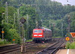 111 150-9 DB kommt durch Kohlscheid aus Richtung Aachen-West mit eienem RE4 Verstärkerzug von Aachen-Hbf nach Düsseldorf-Hbf und fährt in Richtung Herzogenrath,Neuss. 
Aufgenommen von Bahnsteig 2 in Kohlscheid.
Am Morgen vom 13.6.2016.