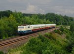 Die 111 001 mit einem Sonderzug nach Nürnberg am 24.07.2016 unterwegs bei Laaber.