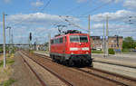 111 108 rollte am 05.08.18 Lz durch Bitterfeld Richtung Halle(S). Von welchem oder zu welchem Bahnhofsfest sie wohl unterwegs war?