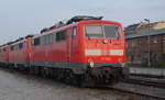 DB 111 028-7 beim Bw Leipzig Süd 13.12.2019