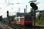 Nachschuß auf den Lokzug mit der Mühldorfer 218 421, der Münchner 103 245 und 111 042 vom Bahntag Mühldorf am 21.06.08 durch den heiligen Heimeranplatz