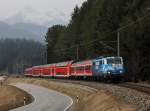 Die 111 017 mit einer RB nach Mittenwald am 04.04.2013 unterwegs bei Klais.