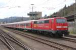 In Koblenz wartete die  Saarland- Rheinland-Pfalz-Ticket-Lok  111 169 auf ihren nchsten Einsatz.