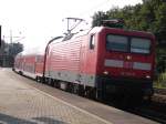 BR 112 188-8 befördert den RE1 aus Magdeburg Hbf nach Eisenhüttenstadt am 07.08.07. Hier sein letzter planmässiger Halt vor Potsdam Hbf.