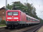 Am 6.September 2007 fuhr die Br.112 168-0 mit einem Regionalzug, bestehend aus Modus-Wagen nach Wrzburg Hbf. Eine weitere 112er am Zugschluss leistete eine Schubleistung.