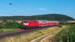 Neben der 111 107-9 der RailBavaria Logistik war auch noch 112 159 der Wedler Franz Logistik unterwegs auf dem RE80 Ersatzverkehr, hier ist sie mit 2 DBuaz und einem 760er Stw auf dem Weg nach Würzburg Hauptbahnhof