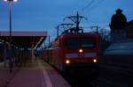 112 133-4 mit dem RE2 (RE 38175) nach Knigs Wusterhausen in Rathenow. 28.10.2010