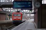 Auf Gleis 7 in Berlin Gesundbrunnen wird aus Berlin-Lichtenberg der IRE 4276 mit der 112 139 nach Magdeburg Hbf bereit gestellt. 13.12.2010