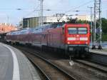 RE 18311 begann,am 16.Juli 2011,seine Reise von Stralsund nach Elsterwerda.Gezogen wurde der RE von 112 183.