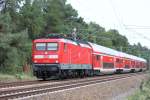 112 124 mit RE 2 nach Wismar am 01.09.2012 bei Friesack/Mark