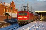 112 109 mit dem RE4 (RE 37331) von Rathenow nach Jterbog in Rathenow. 06.12.2012