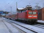 112 118 fuhr ein paar Tage Flirtersatz zwischen Rostock und Sassnitz.Am 19.Januar 2013 erreichte die Rostocker 112 118,mit dem RE 13011 Rostock-Sassnitz,Bergen/Rgen.