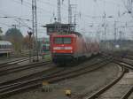 Einfahrt in den Stralsunder Hbf hatte,am 12.Oktober 2013,112 117.