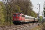 113 267-9 + 113 309-9 (GA) mit einem Ersatz Intercity in Bornheim am 24.04.2010