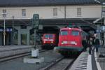 Am 24.05.2013 stand 113 309-9 mit dem Autoslaaptrein 13409 am Bahnsteig in Darmstadt Hbf.