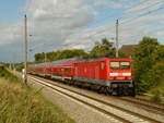 09.08.2008, Bei Chorin: RE 38356 Elsterwerda - Stralsund. Lok 114 036 wurde im Dezember 1991 an die DR ausgeliefert und wird derzeit vom Bh Frankfurt/Main eingesetzt. (Quelle: http://br143.lok-datenbank.de).