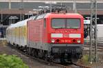 Die 114 501-0 mit einen Messzug abgestellt in Dsseldorf Hbf , am 03,10,09