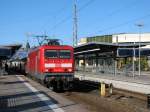 114 015-1 wartet auf die Rckfahrt nach Stralsund am 14.10.